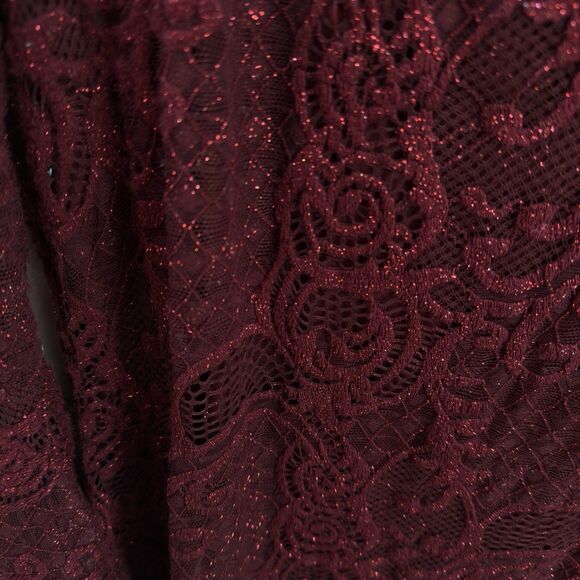 Marina Dress 14 Wine Stretch Lace Wedding Party Round Neck 3/4 Sleeve - Picture 6 of 11